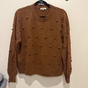 Madewell cognac- Brown Pom-Pom Sweater